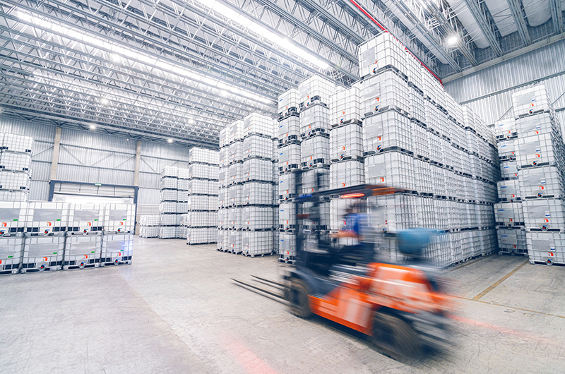 Fork,Lift,Inside,A,Bulk,Container,Warehouse.