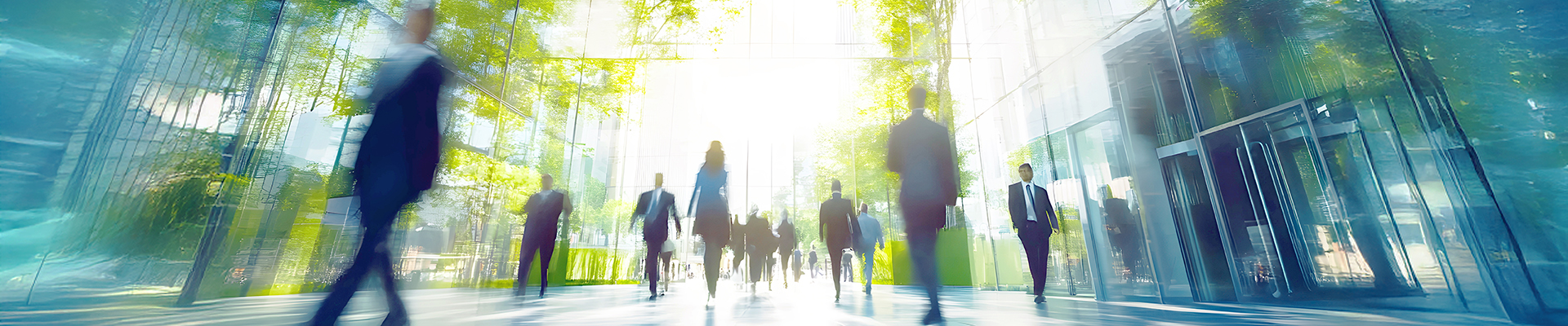 The concept of sustainability in business centers, crowds of bus